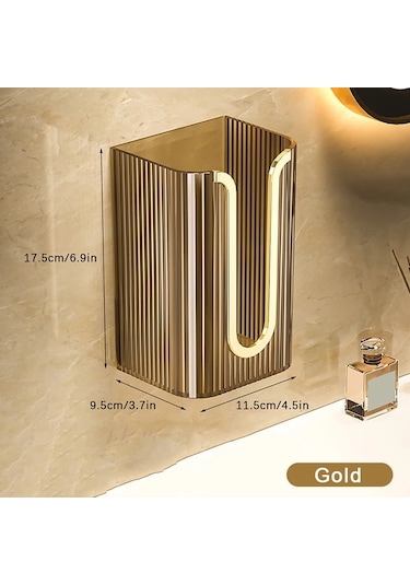 Gold-1pc Lüks Doku Kutusu Duvara Monte Akrilik Şeffaf Doku Kutusu Masa Peçete Tutucu Banyo Kağıt Kutusu Kağıt Mendil Dağıtıcı