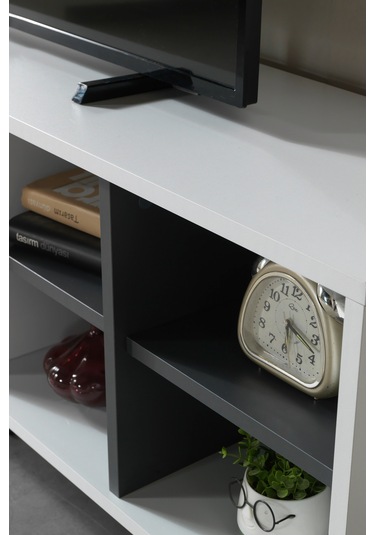 3612 Şile Metal Ayaklı Metal Kulplu 160 Cm Tv Ünitesi - Beyaz Beyaz