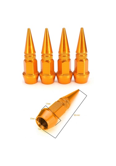 Oto Araba Sibop Kapağı Seti Metal Sivri 4'lü Set Gold 60 Mm