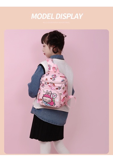 Sevimli Karikatür Büyük Kapasiteli Sırt Çantası - Gri Gri