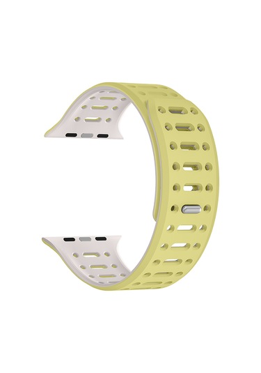 Watch 10 42mm Uyumlu Zore Krd-124 Silikon Kordon Strap Kayış-sarı