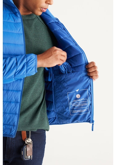 Ac&Co / Altınyıldız Classics Standart Fit Normal Kesim Dik Yaka Erkek Mont Indigo İndigo