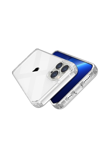Logis Apple Uyumlu iPhone 13 Pro 6.1 Şeffaf Kılıf Silikon Koruma