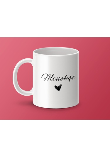 Menekşe İsimli Kupa Bardak, İsimli Bardak, Hediye Kupa Bardak, Kahve Kupa Bardak Beyaz