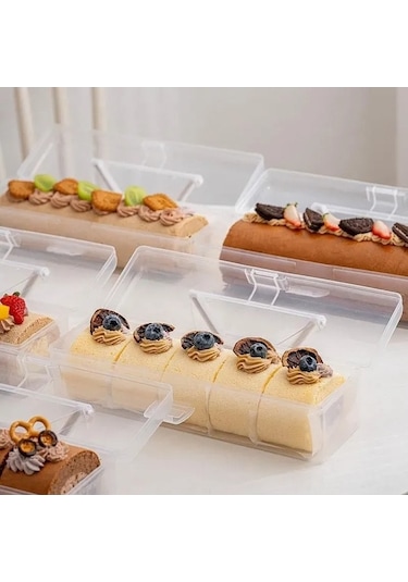 Besthome1 Geniş Kapaklı Kek Saklama Kutusu - Şeffaf Pp Malzeme Şeffaf