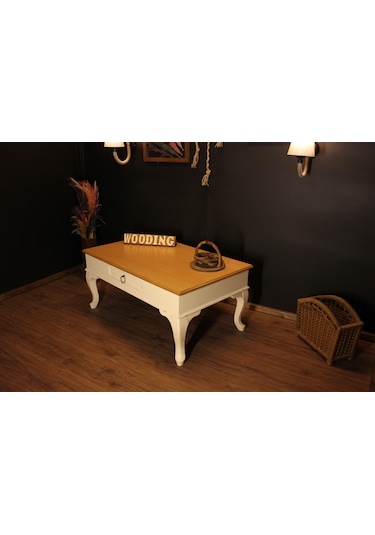 Wooding 100 Cm Masif Naturel Krem Orta Sehpa