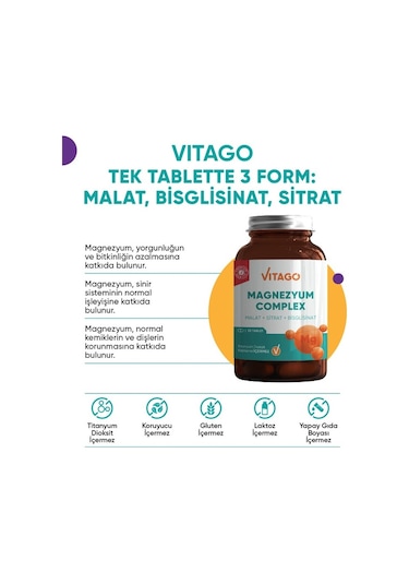 Vitago Magnezyum Complex 30 Tablet