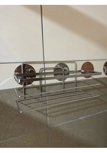 Banyo Köşe Rafı Tek Katlı Şampuanlık Duvara Monte Çok Renkli