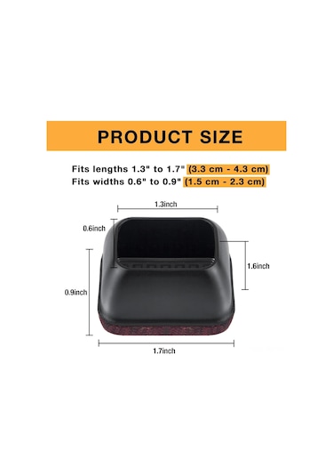 Youmex Mutfak Sandalyesi Ayaklastırıcısı Silikon - Ahşap Zemin Koruması, Sessiz Kaydırma, 2 İnç Kahverengi 1 Adet