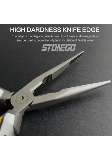 Stonego Yalıtımlı Pense, Tel Sıyırma Sıkma Elektrikçi Pense Striptizci Crimper Sıze D