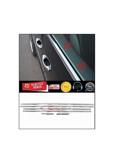 Volvo S40 Krom Cam Çıtası Takımı 2005-2012 6prç Paslanmaz Çelik