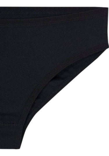 Bsm 3'lü Kadın Siyah Pamuklu Kaşkorse Bikini Külot Siyah