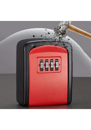 Büro Ev Ofis Güvenliği İçin Kırmızı Şifreli Mini Eşya Anahtar Saklama Kasası