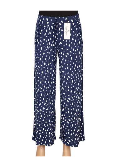 Barem Kadın Elisa Asimetrik Benekler Penye Pantolon Etek Lacivert 001