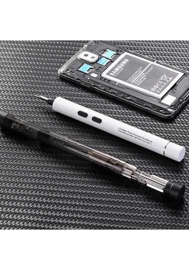 Fortunelane 18 Uçlu Beyaz Elektrikli Tornavida Seti - Laptop Ve Cep Telefonu Tamiri İçin 0.2nm Tork, Aaa Pil Gerektirir, Pil Dahi