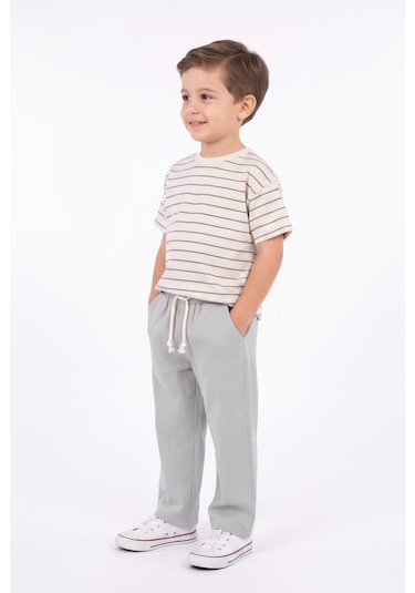 Miababy Müslin Pantolon Süprem Tişört 2li Takım Taş