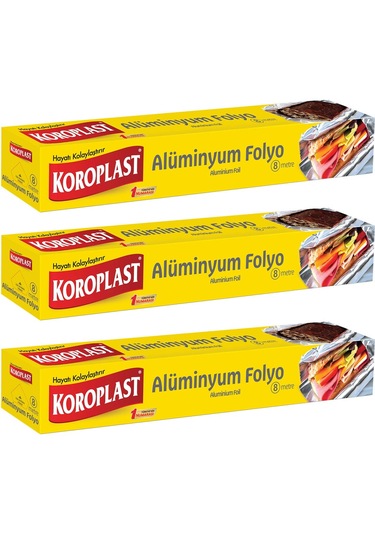 Koroplast Alüminyum Folyo 8 Mt X 3 Paket