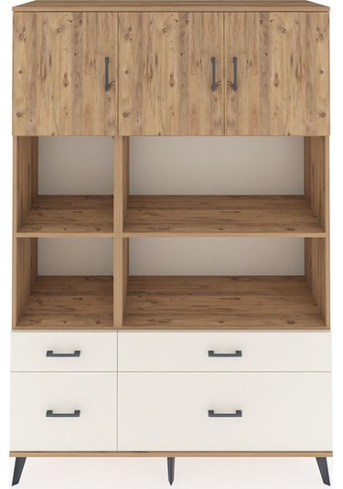 Hyperion Dolap 8 Raflı 4 Çekmeceli 3 Kapaklı 132x44x195 Çam-çam/aytaşı Atlas Çam/aytası