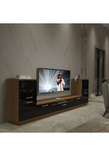 Decoraktiv Trendstyle On2 Slm Tv Ünitesi Tv Sehpası Ceviz - Siyah