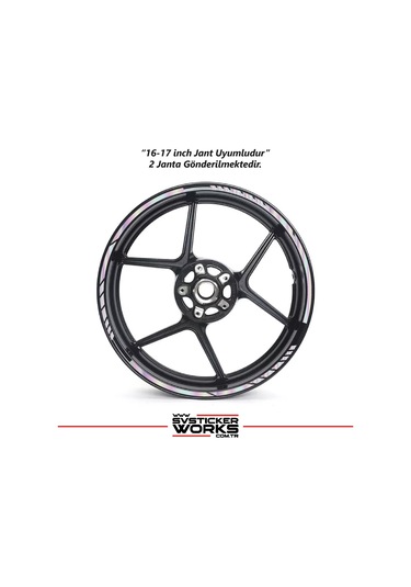 Motosiklet Jant Şeridi Jant Sticker Dekor Model Parçalı Desen Sticker Set Hologram