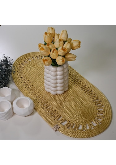 Zengin Design Home 10 Oval Runner Sarı