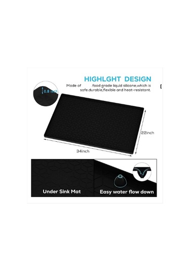 Xurunkeji Mutfak İçin Lavabo Altı Matı, Silikon Su Geçirmez Astar, Drenaj Delikli Esnek Düzenleyici Tepsi, Kolay Temizlenir 28x19 , B Siyah Xurunkeji Mutfak İçin Lavabo Altı Matı, Silikon Su Geçirmez Astar, Drenaj Delikli Esnek Düzenleyici Tepsi, Kolay Temizlenir 28x19 , B Siyah