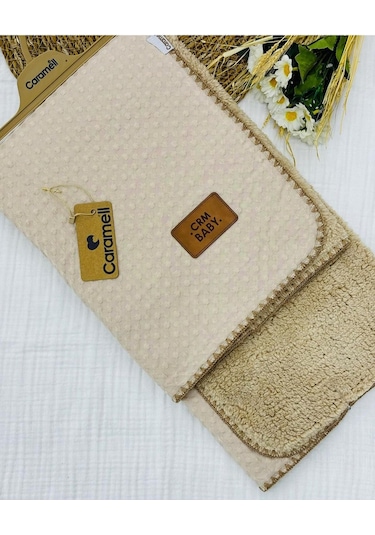 Bebek Battaniyesi Yeni Tasarımlar Müslin Ve Welsoft // 2025 // 6006 // Bej