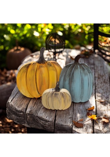 Naturel Görünümlü Balkabakları Ailesi 3'lü Set