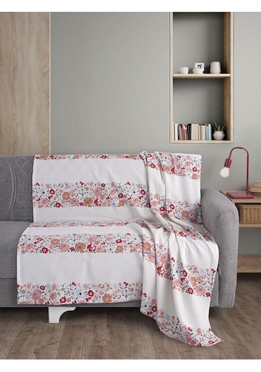 Tek Kişilik Baskılı Pike Koltuk Örtüsü Breeze 180x230 Cm Koyu Mavi