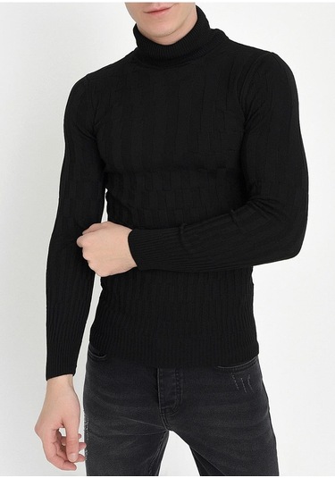 Tr 819 Slim Fit Siyah O Yaka Triko Siyah