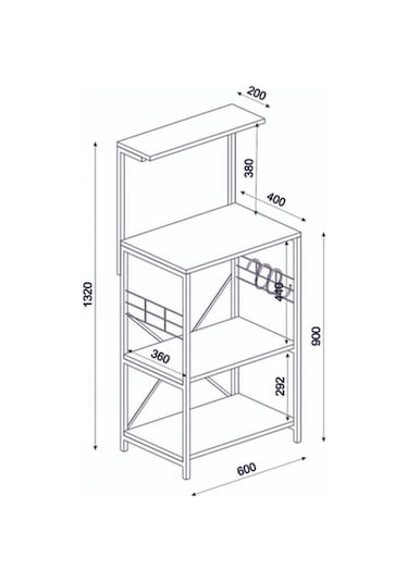 Morpanya Rota Çok Amaçlı Dolap Mutfak Bangosu Mikrodalga Fırın Rafı Malzeme Dolabı Düzenleyicisi