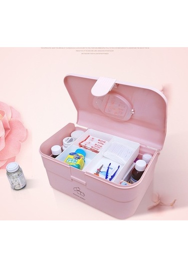 Dancemonkey Cbtx Çift Katmanlı Ev İçin Hap Organizatörü Pp+abs İlaç Kutusu Vaka Tutucu - Pembe Çok Renkli