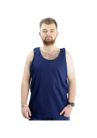Mode Xl Büyük Beden Erkek Kolsuz Atlet 6341 İndigo