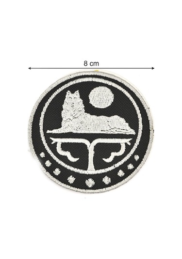 Çeçen Bayrak Nakışlı Yuvarlak Etiket (Siyah) Çapı 8 cm Çok Renkli