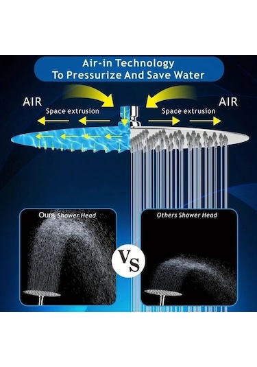 Fastbuy Challenger Krom Kaplama Duş Kolu Ve Yağmur Başlığı Seti - 40.64x20.32 Cm