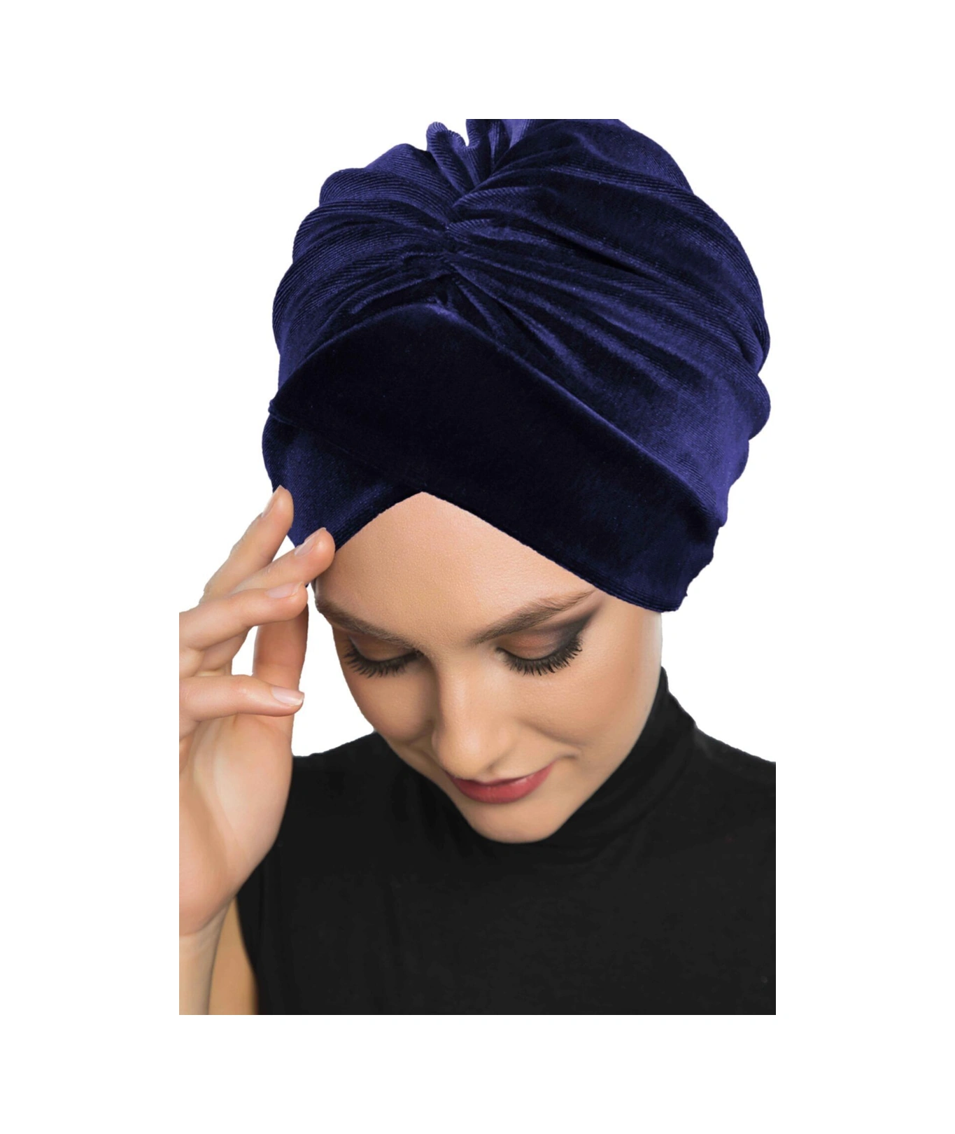 Kadife Kardelen Astarlı Lacivert Hazır Türban Tesettür Bone Lacivert