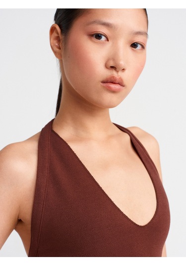 Dilvin 31971 Boyundan Bağlamalı Top-açık Kahve Açık Kahve