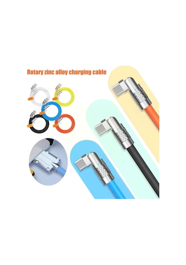 120 W 6a Süper Hızlı Şarj Sıvı Silikon Kablo Tip-c 180 Derece Döner Şarj Veri Kablosu Xiaomi Huawei Samsung Uyumlu 1 M Veri