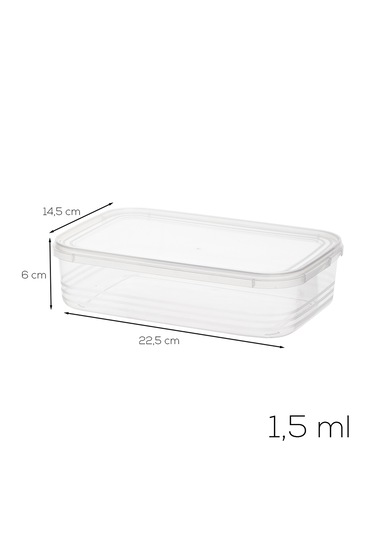 Porsima 4363-30 Kendinden Kapaklı Derin Dondurucuya Uygun 1,5 Lt 30 Adet Saklama Kabı Hava Almaz Düzenleyici Şeffaf