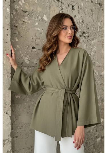 Kadın Kuşaklı Kimono 1177 Haki