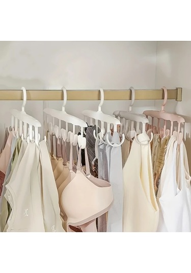 Tongdashop Beyaz 12'li Döner Askılık - Kravat, İç Çamaşırı, Yelek, Etek Dolap Düzenleyici beyaz