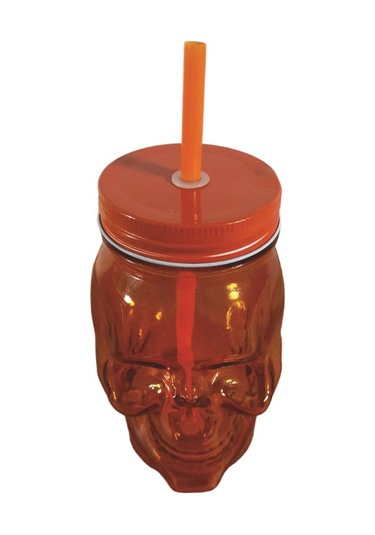 San Miguel Kuru Kafa Pipetli Kavanoz Bardak 450 ml Turuncu