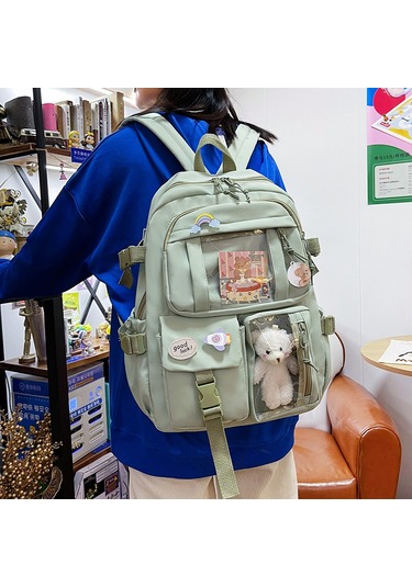 Kangvka Yeni Sırt Çantası: Hafif, Büyük Kapasiteli, Genç Kızlar İçin Moda Aksesuarlı Pembe Okul Çantası Pembe