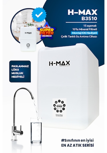 8l Çelik Tank 15 Aşama Multi Mineral B3510 Su Arıtma Cihazı