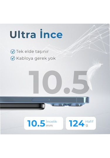 Woyax Magsafe Powerbank 5000 Mah Qı2 Siyah Renk 20w Hızlı Taşınabilir Şarj Cihazı Siyah