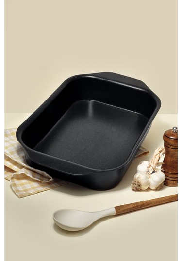 Fin 35x25 Cm Dikdörtgen Tepsi Siyah