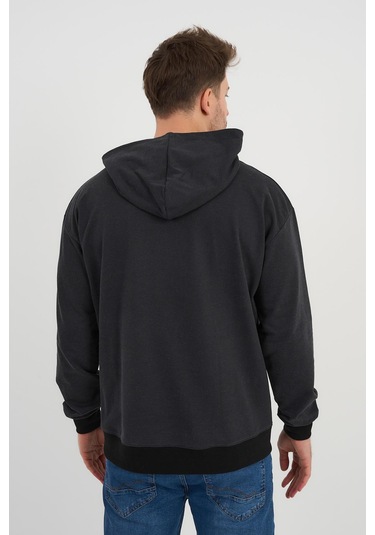 Alexandergardı Özel Unisex Baskılı Kapüşonlu Kanguru Cepli Sweatshirt Unx-0017602 Antrasit