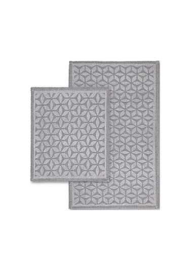 Pasific Doğal Pamuklu 2'li Banyo Paspas Seti 60x100+50x60 Cm Gri Gri