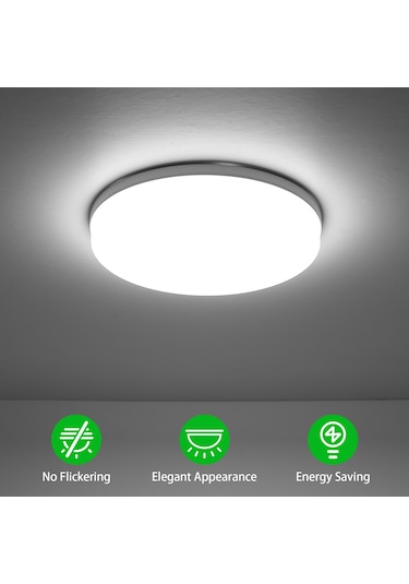 Springsun Neoglint Led Tavan Işık Sıva Altı Montaj 18w Yuvarlak Tavan Lambası Mutfak Yatak Odası Koridor İçin 6500-7000k Beyaz
