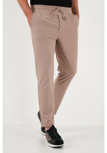 Buratti Streç Regular Fit Normal Bel Düz Paça Jogger Erkek Pantolon Cf25617801 Bej